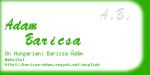 adam baricsa business card
